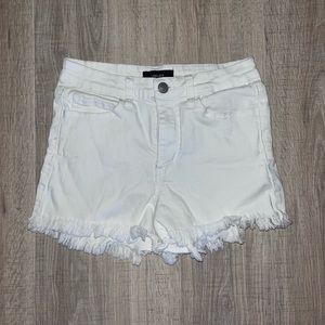 Vervet High Rise White Jean Shorts